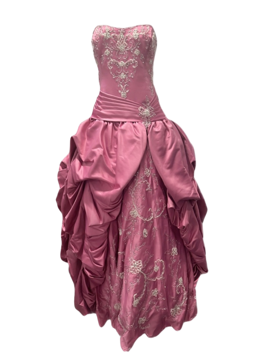 NWT Strapless Pink Embellished Quinceañera Prom BallGown - Picture 3 of 5